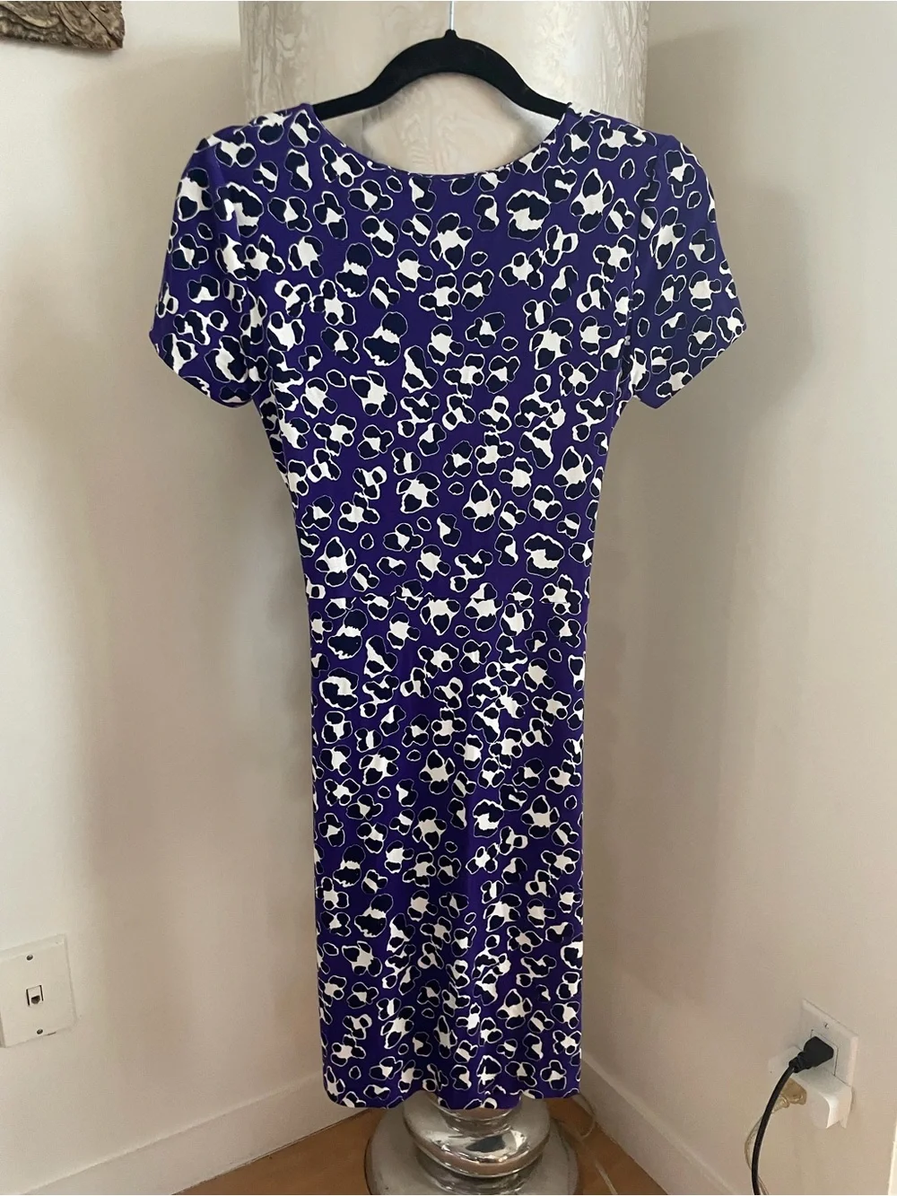 Diane von Furstenberg Zoe Purple Leopard Animal Print Dress Size US 2